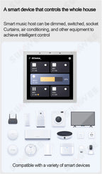 Smart Home Touch Screen 4inch WIFI Android11 bluetooths audio in Wall Amplifier Control Background Music Ceiling Speakers system
