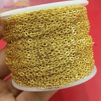 1.5mm/2mm Thin Chains 14K/18K Gold Plated O Chain For Bracelet Necklace Making Accessories DIY Jewelry Making Findings Wholesale