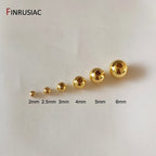 14k/18k real gold plated Round 2/2.5/3/4/5/6mm Spacer Beads For Jewelry making Beads Accessories Findings Wholesale