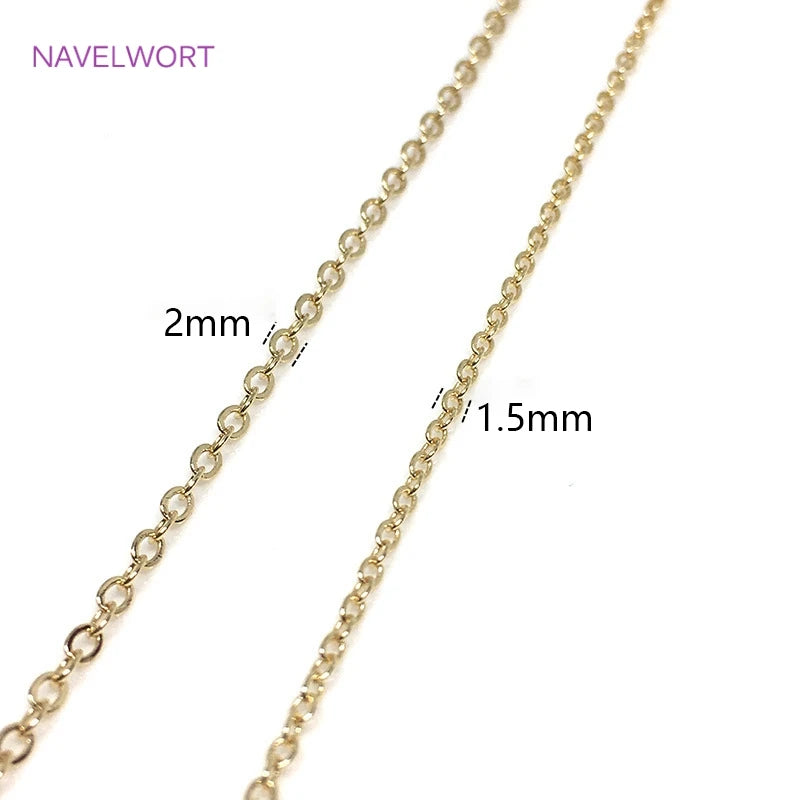1.5mm/2mm Thin Chains 14K/18K Gold Plated O Chain For Bracelet Necklace Making Accessories DIY Jewelry Making Findings Wholesale