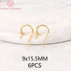 (1941) 20MM 24K Gold Color Plated Carved Earring Hook Jewerly Making Diy Jewelry Findings Accessories