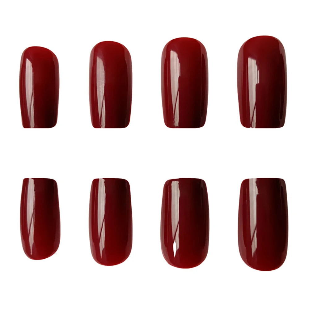 Artificial Press On False Nails Long Acrylic Faux Ongle For Girl Gluing Dark Brown Full Cover Finger Tips Manicure Tool