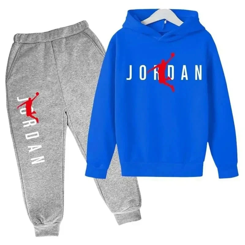 Autumn Leisure Letter Print Childrens Hoodie Long Sleeve+Pants Suits 2 Piece Set 3-14 Y Boys Girls Outfits Streetwears Sportsuit