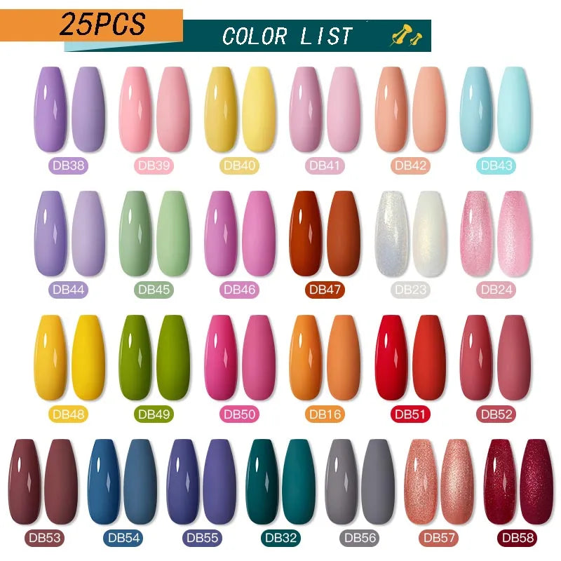 Mtssii 20/40/60Pcs Nail Gel Polish Set Kit Nude Pink Glitter Nail Art UV Gel Manicure Set Vernis Semi Permanent Base Top Coat