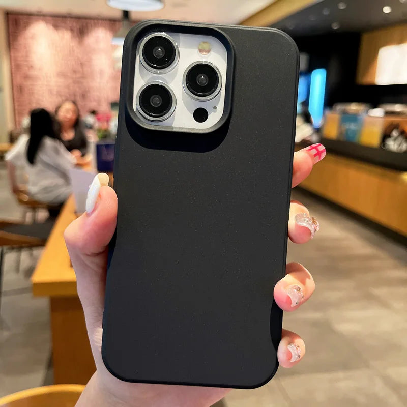 Fashion Candy Colors Soft Phone Case for IPhone 16 12 14 13 15 Pro Max 14Plus Camera Bumper Shock Protection Matte Cover Coque