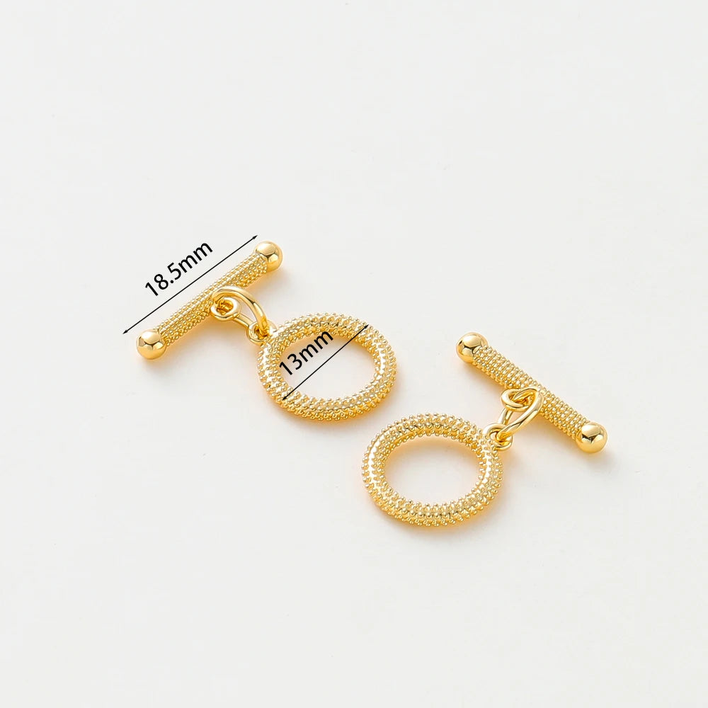2-6Sets 14K/18K Gold Plated Brass OT Clasp Toggle Clasps Connector for DIY Bracelet Necklace Jewelry Making Findings Accessories