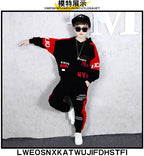 2025 autumn winter children Boy Clothes Teenager tracksuit letters Hooded Top Shirts Sweatshirt + Ankle-tie Pant 8 10 11 12 year