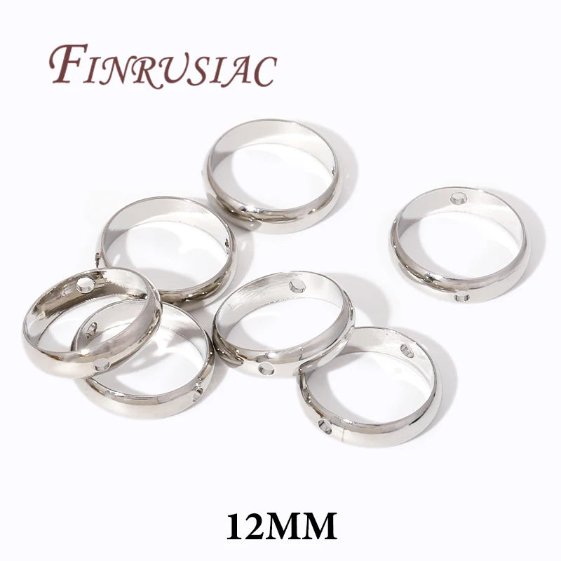 Multi Types 14K/18K Gold Plated Round Bead Frame,Brass Metal Circle Frame Connectors Spacers Beads,DIY Beading Jewelry Making