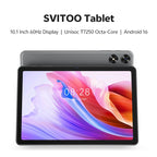 SVITOO Tablet 2026 Android 16 10.1 Inch IPS HD Screen Unisoc T7250 Octa-Core Processor 4GB Physical RAM + 16GB Virtual RAM 128GB ROM 1TB Expandable 6600mAh Battery 2.4GHz 5GHz WiFi 5 Bluetooth 5.0 GPS Widevine L1 With Case Ta