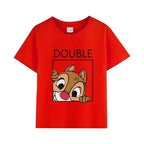 Chip and Dale Disney Kids Tshirts Cartoon Double and Trouble Print Summer Twins Tops Tees Funny Boys Girls Best Friends Shirts