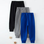 1/3 Piece Set Autumn And Winter Children's Mmulti-color Sports Thick Sweatpants For Boys And Girls With Plush Warm Casual Pants