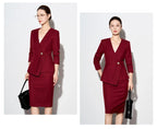 ZJYT Autumn 2025 Women Blazer Skirt Suit 2 Pieces Matching Sets Korean Fashion Office Lady Outfit Business Commuter Work Wear