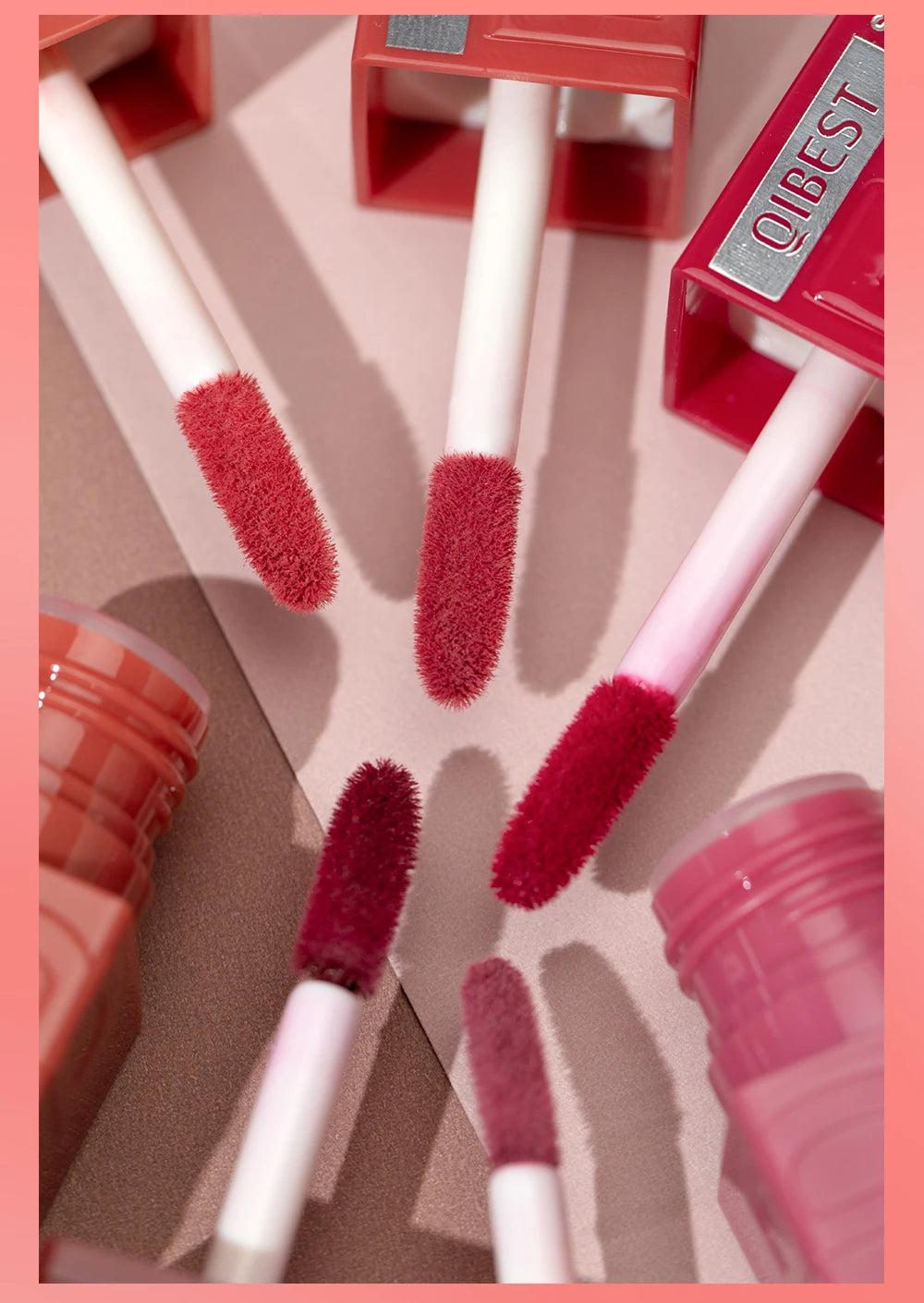 QIBEST 8 Color Watery Lip Gloss Waterproof Long Lasting Mirror Lip Glaze Moisturizing Liquid Lipstick Tint Women Makeup Cosmetic