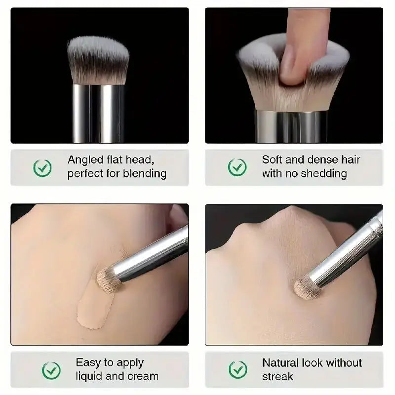1/3pcsMakeup Brush Set, Concealer and Foundation Makeup Brush- Nylon Bristlefor All Skin Types, ABS HandleConvenient Travel Size