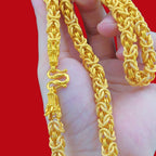 Plated Color 18K Gold Real Gold Necklace Gold Necklace Domineering Fashion Trendy 24K 999 Men's Gold Necklace Pendant Gifts