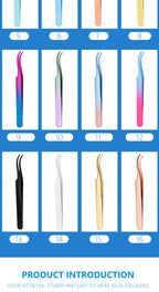 1Pc Lash Tweezers Eyelash Extensions Makeup Tools Stainless Steel Eyebrow Eyelash Tweezers Professional Lash Applicator Tool