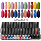 Mtssii 20/40/60Pcs Nail Gel Polish Set Kit Nude Pink Glitter Nail Art UV Gel Manicure Set Vernis Semi Permanent Base Top Coat