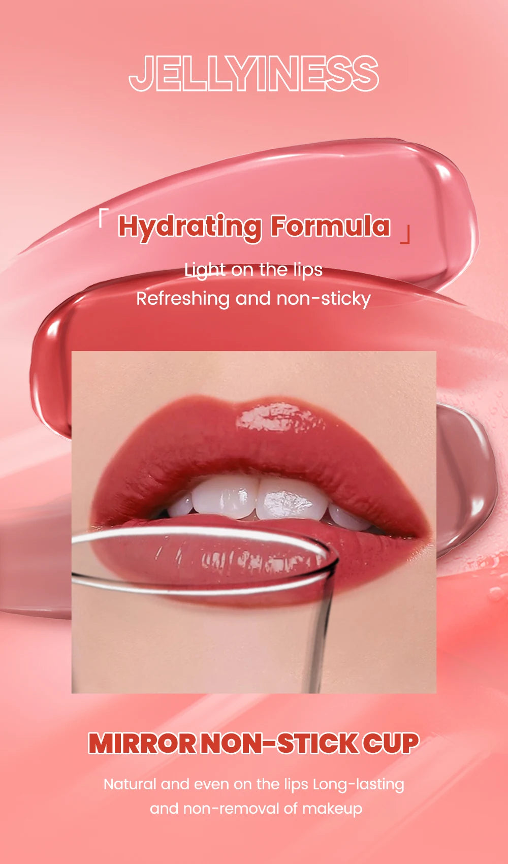 QIBEST 8 Color Watery Lip Gloss Waterproof Long Lasting Mirror Lip Glaze Moisturizing Liquid Lipstick Tint Women Makeup Cosmetic