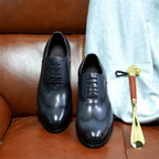 Men Dress Shoes High Quality Italian Elegant Round Toe Lace Up Shoes for Man Wedding Social Oxford dress Shoes