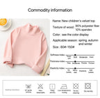 1pcs Children T-Shirt Cute Cartoon Solid Top Baby Korean Clothing Kids Half High Collar Long Sleeve Base Shirt Girls Boys Tshirt