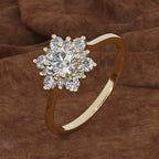14K Yellow Gold 1.5 Carats Diamond Ring for Women Luxury Engagement Bizuteria Anillos Gemstone 14K Gold and Diamond Wedding Ring