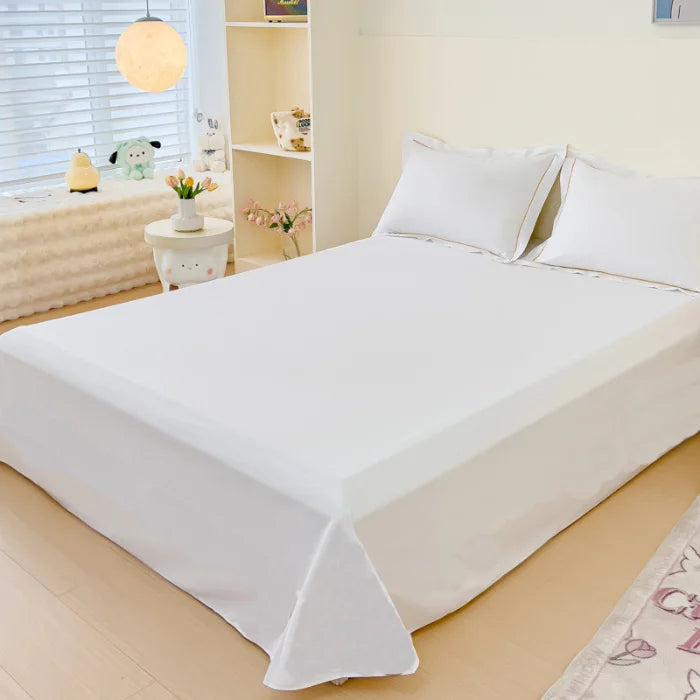 Soft Egyptian Cotton Bed Sheet Home Textile Luxury 400TC 100% Cotton Flat Sheets Bed Linen Single Queen King Size Bedspreads