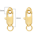 1/2 Set Copper 14K/18K Gold Plated Lobster Clasp With Open Jump Rings For Bracelet Necklace Chains Connectors DIY Jewelry Making