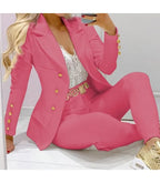 Women's Autumn Clothes Two Piece Set Female Coats and Pants Fashion Versatile Casual Long Sleeve Jacket and Trousers Suit 2023