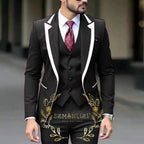 Royal Blue Wedding Tuxedos Men Suit Peak Lapel Terno Masculino Slim Fit Groom Prom Man Blazer Custom 3 Pieces Jacket Pant Vest