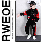 2025 autumn winter children Boy Clothes Teenager tracksuit letters Hooded Top Shirts Sweatshirt + Ankle-tie Pant 8 10 11 12 year