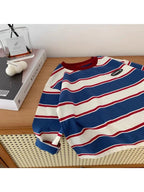 5569-1 Children Long-sleeved T-shirts 2025 Spring Autumn Striped Boy's Sweatershirt Handsome Bottoming Shirts Tops