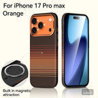 Ultra Strong Magnets Carbon Fiber Pattern Orange Case For IPhone 17 Pro Max Magnetic Wireless Charging Shockproof Protect Cover