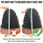 13x4 Curly Bob Wig Human Hair 100% Glueless Wear and Go HD Lace Human Hair Frontal Preplucked Ready to Wear Water Wave Bob Wigs
