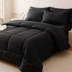 chadly 5/7pcs Quilts Luxurious Checkered Comforter, Soft Microfiber, Breathable, Easy Care for All Seasons, Bedding Set