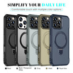 For Magsafe Wireless Charge Fold Magnetic Stand Phone Case For iPhone 15 16 17 Pro Max 16E 14 13 12 11 Anti-slip Bumper Cover