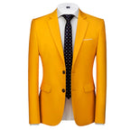 New Men Pure Color Formal Business Social Office Suit Slim Fit Jacket Male Wedding Dance Party Tuxedo Dress Simple Blazers Homme