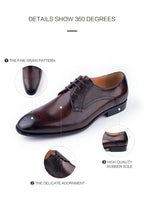 Luxury Mens Leather Shoes Fashions Genuine Leather Elegant Dress Derby Formal Shoe Casual Business Party Leather Shoes Coffee