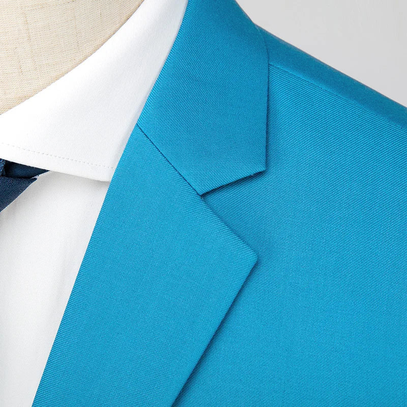 New Men Pure Color Formal Business Social Office Suit Slim Fit Jacket Male Wedding Dance Party Tuxedo Dress Simple Blazers Homme
